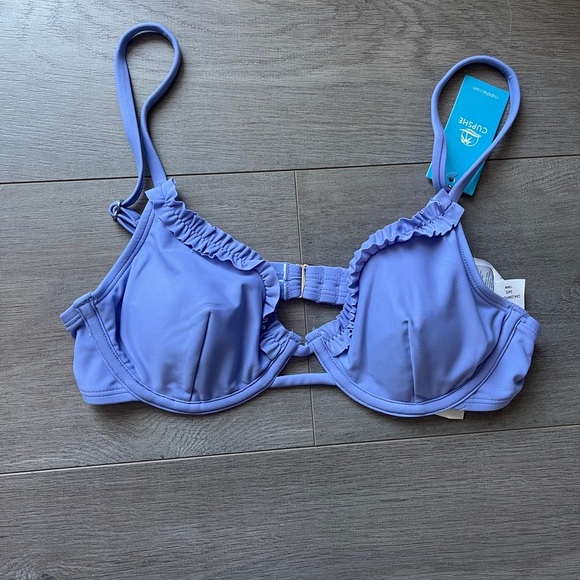 Cupshe Life on The Beach Purple Ruffle Bikini Top Small - Picture 1 of 3